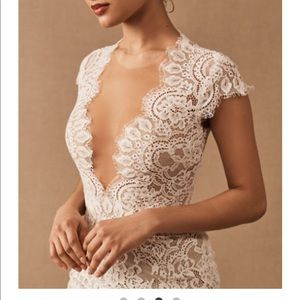 Anthropologie BHLDN WTOO WATTERS PHILOMENE GOWN Size 4 Color Ivory/Almond